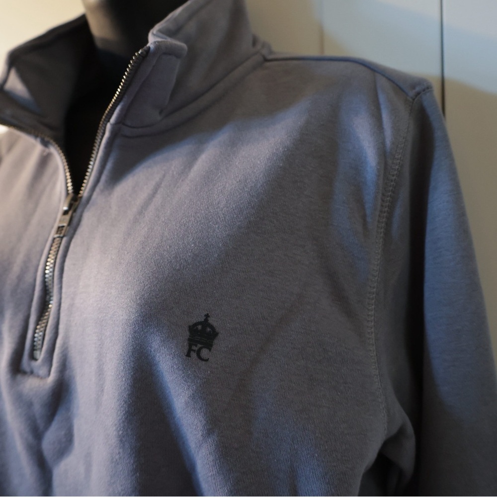 French Connection Gray blue Sweater quarter zip sweater unisex